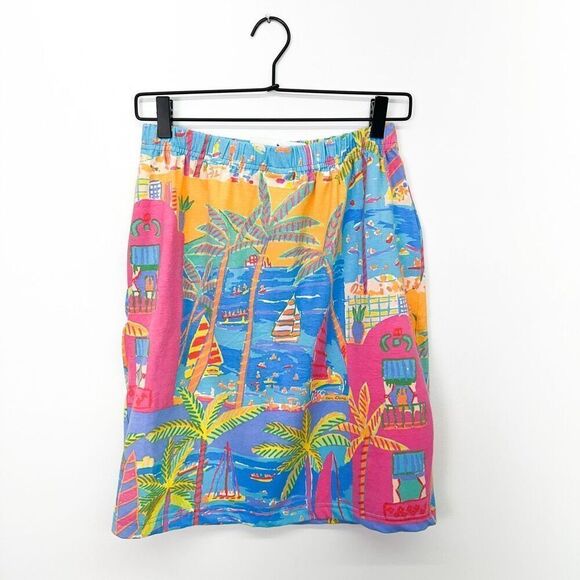 Ken Done Women’s Vintage 90s Pop Art “Sunday" 1982 Artwork Van Gogh Elastic Wais - Picture 2 of 9